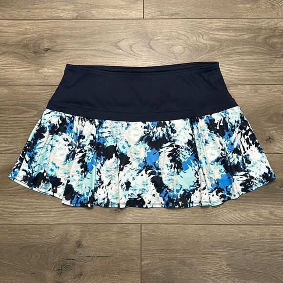Callaway 15” Blue Floral Print Pleated Tennis‎ Skirt Size XL - Picture 1 of 11